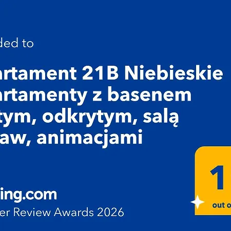شقة 21b Niebieskie Z Basenem Krytym, Odkrytym, Sala Zabaw, Animacjami